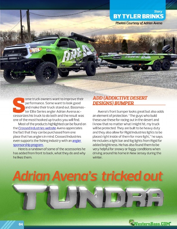 lifted truck, crossed industries adrian avena tricked out tow vehicle bass boat after market accessories angler sponsorship programs